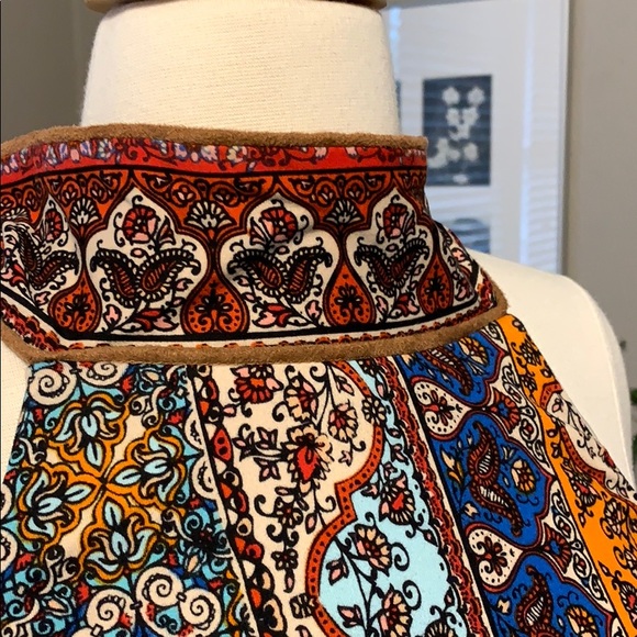 Judith March S Suede Bandana Halter Mini Dress NEW - Picture 5 of 11